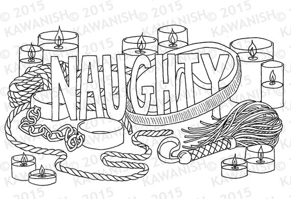 Naughty Kinky Bdsm Adult Coloring Page Wall Art By Kawanish