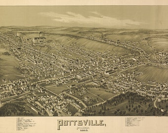 Map of Pittston and West Pittston Luzerne Co. by RetroPrintmaker