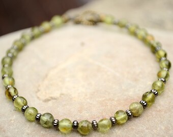 Peridot bracelet, Peridot jewelry, Peridot gift, Beaded peridot bracelet, Bracelet from peridot, Buy one get one free, Free bracelet