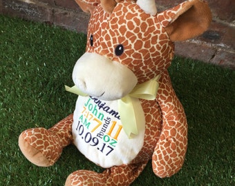 personalised giraffe teddy