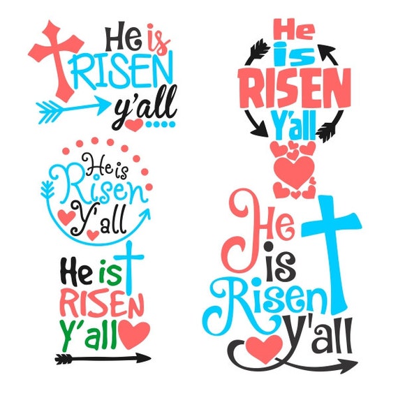 Download He is Risen Yall Easter Cuttable Designs SVG DXF EPS use