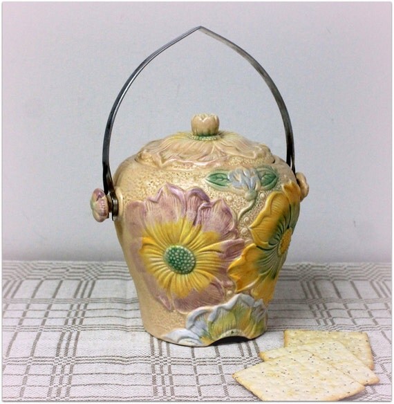 Vintage Ceramic Cookie Jar Hand Painted by MillyCatVintage on Etsy