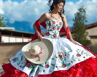  Mexican  Quincea era Dress  Frida Kahlo Inspired by MexiCouture