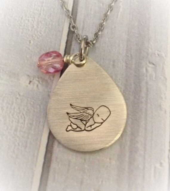 Miscarriage Jewelry Necklace Angel Baby Mothers by TWICEASCORKS