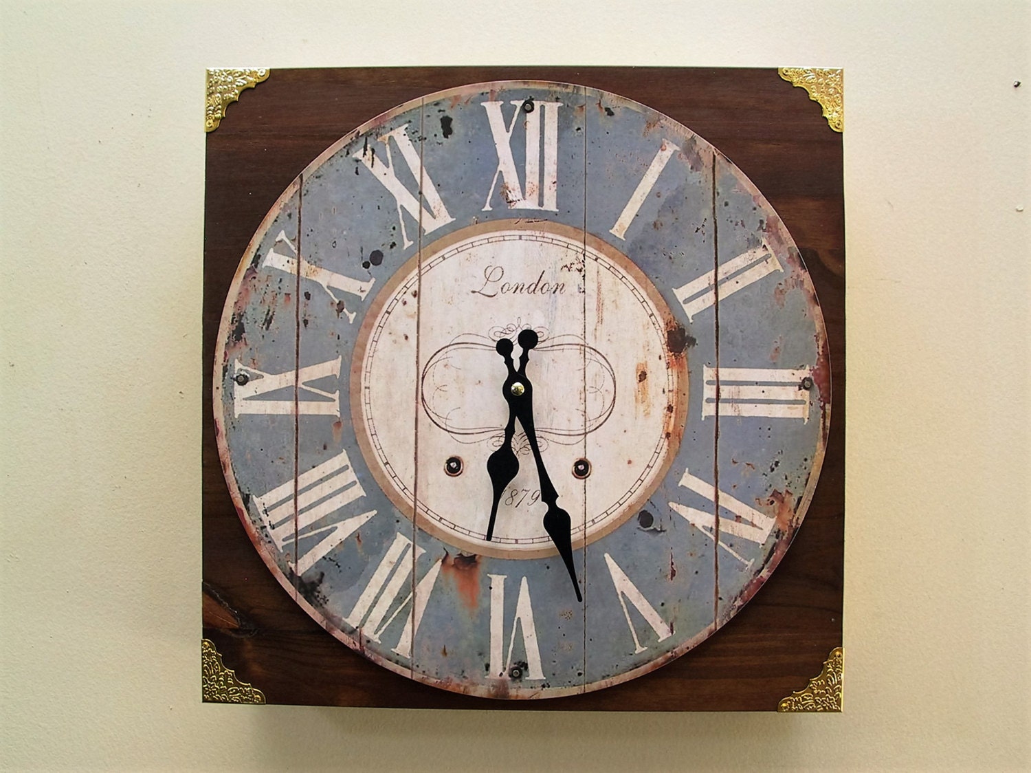 House Designed Walnut & Blonde Stained Tactical Wall Clock Gun