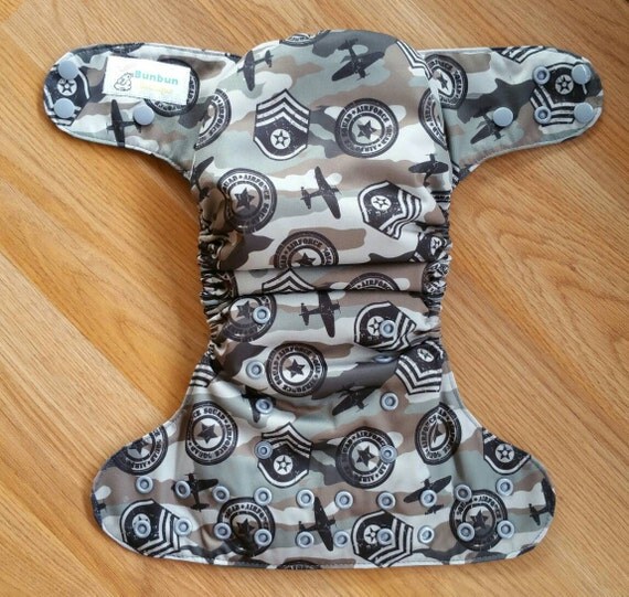 Air Force cloth diaper all in one cloth by LittleBunbunBoutique