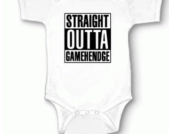 Phish "Straight Outta Gamehendge" white Baby an infant bodysuit one piece