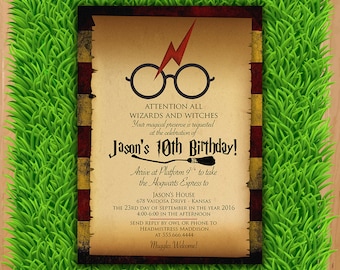 Harry Potter Invitation - Magical Birthday Invitation Party - Harry Potter Party Invite - Boy Girl Birthday Printable invite