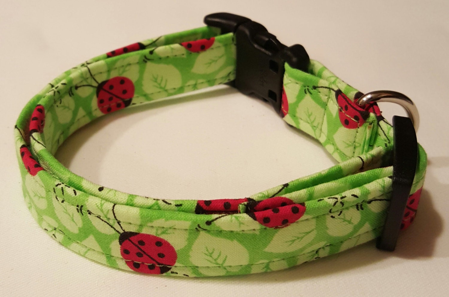 dog collar green ladybugs lady bug dog collar by Purfectpooch