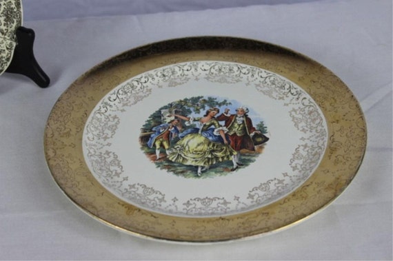 Warranted 22K Plate Crest O Gold Colonial Scene Sabin