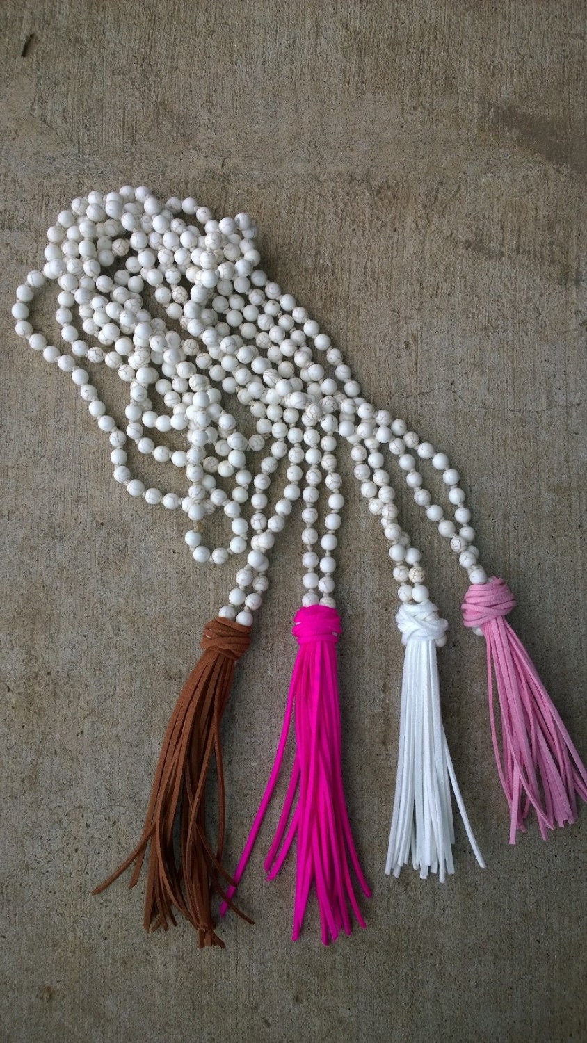 36 hand knotted bead necklace with a by