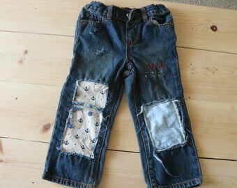 Items similar to Comic cut-out jeans on Etsy