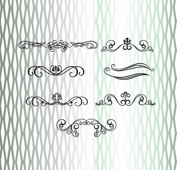 scrolls SVG swirls svg flourish accents Cut by OhThisDigitalFun