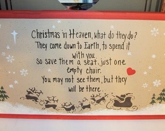 CHRISTMAS in HEAVEN wood MEMORIAL sign,Christmas decor,remembrance sign