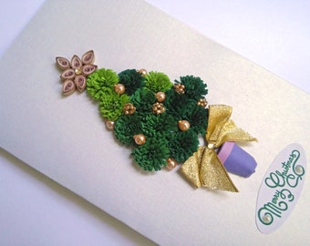 Quilled christmas tree card Quilled christmas tree card