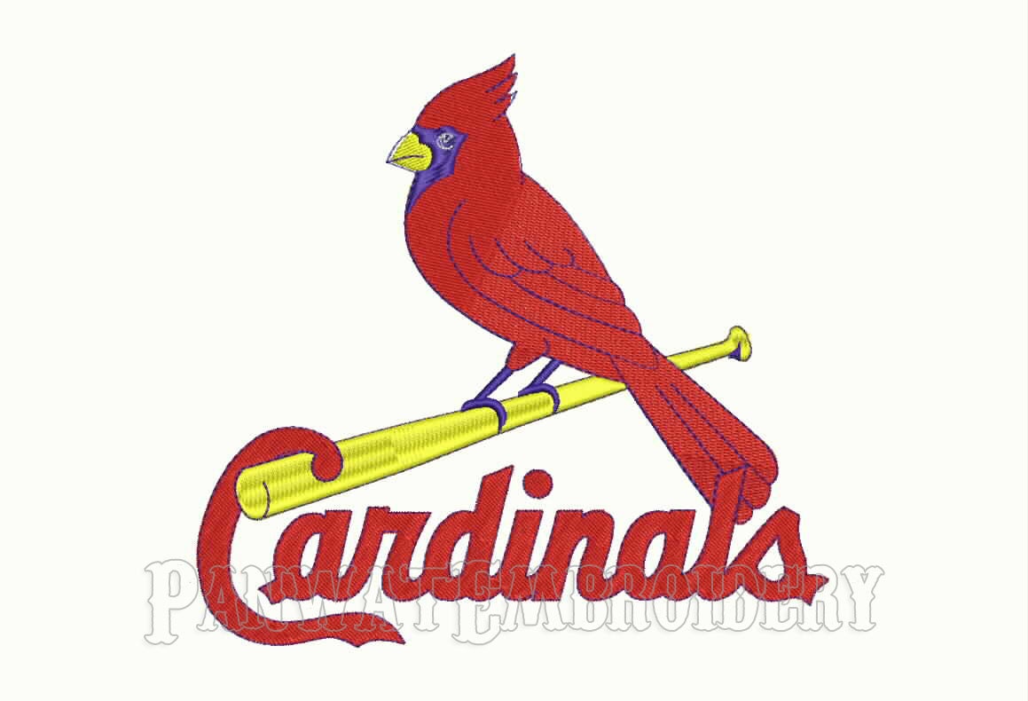 5 Size St Louis Cardinals Logo Embroidery Designs Machine