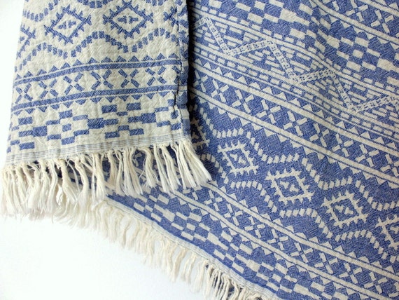 Blue Aztec Tribal Baby Blanket Mat Organic Gift by ...