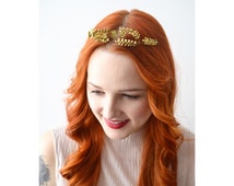 Golden Myrtle <b>Tiara German</b>, Antique Bridal Crown , Gold dipped Metal, <b>...</b> - il_214x170.912010518_ayf5