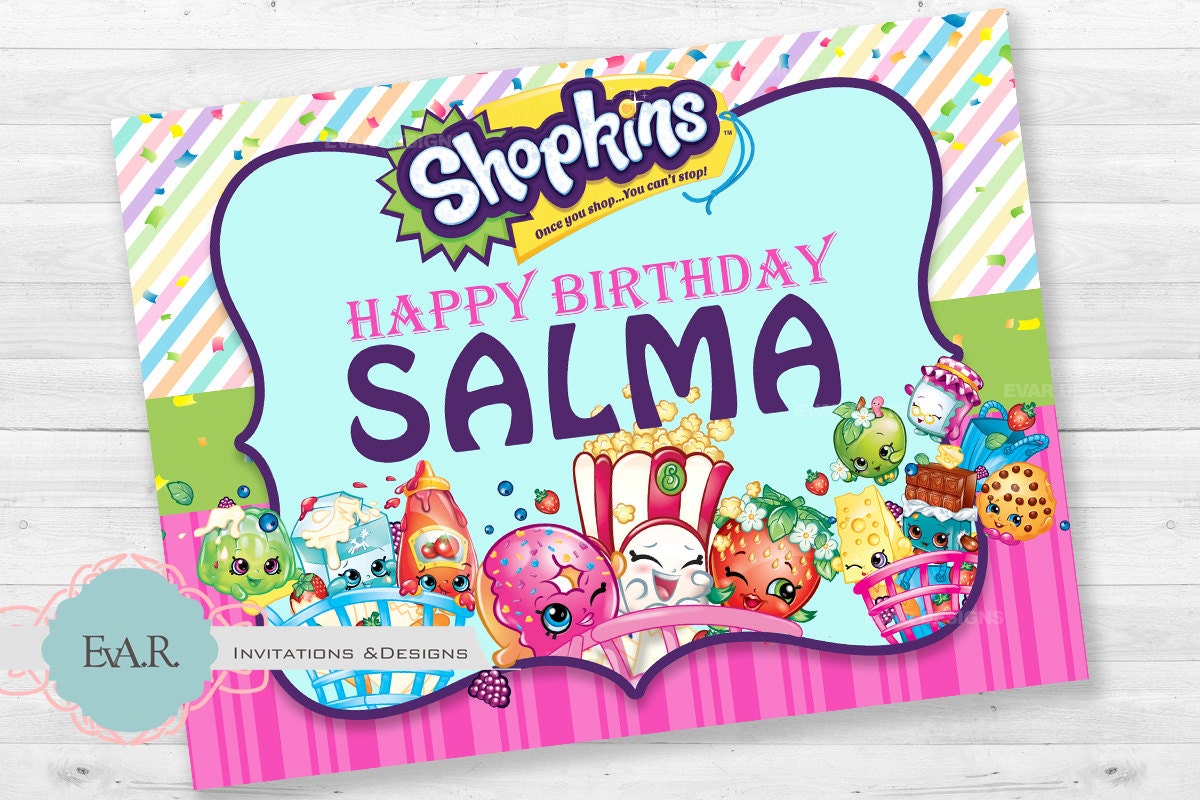PRINTABLE Shopkins Birthday Banner/ Huge Shopkins by EvARdesigns
