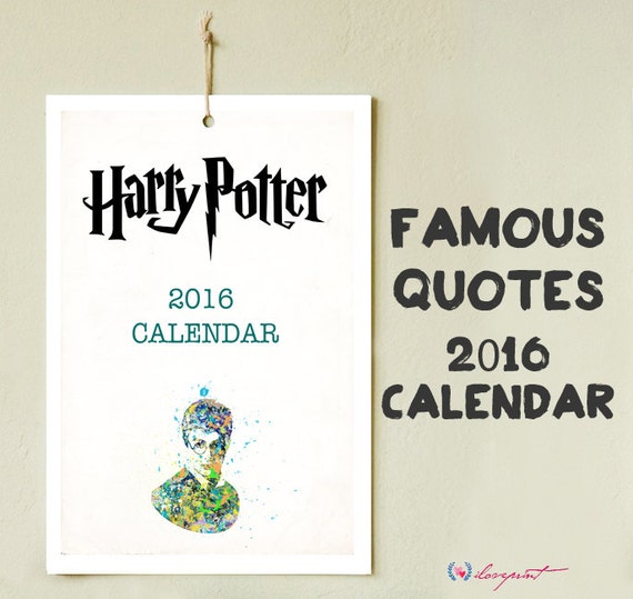 Calendar Harry  Potter  Famous  Quotes  Calendar 2019 6 by 