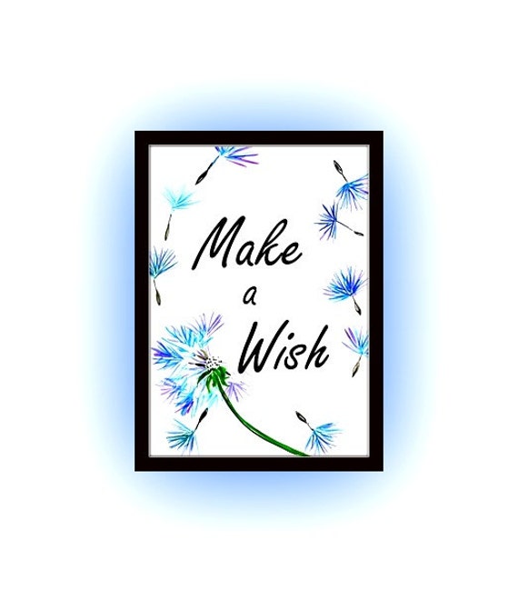 Make a wish Printable Wall Artwatercolor by SweepingGirlSays
