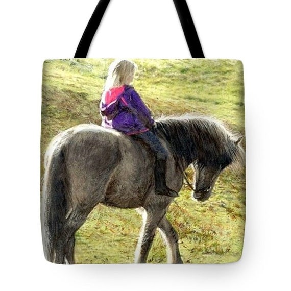 Horse Tote Bag Canvas Tote Bag Small Tote Bag by TheArtfulGifter