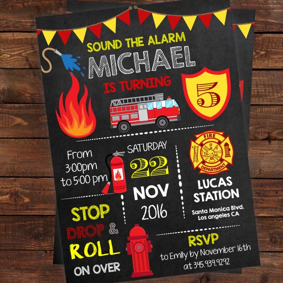 Fireman Birthday Invitations 7
