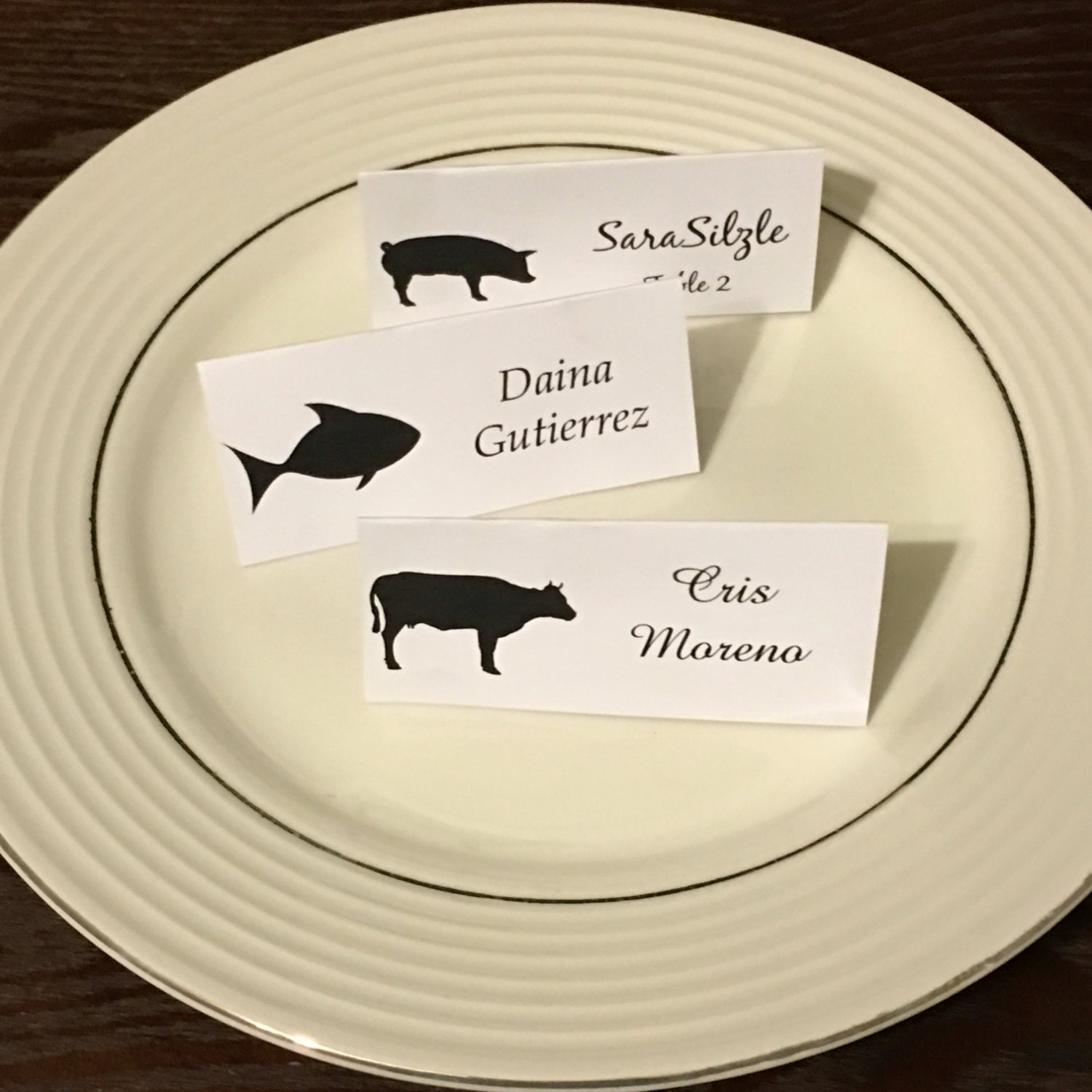 25 Large Meal Choice Selection Place Cards / by Tidbitdesigns