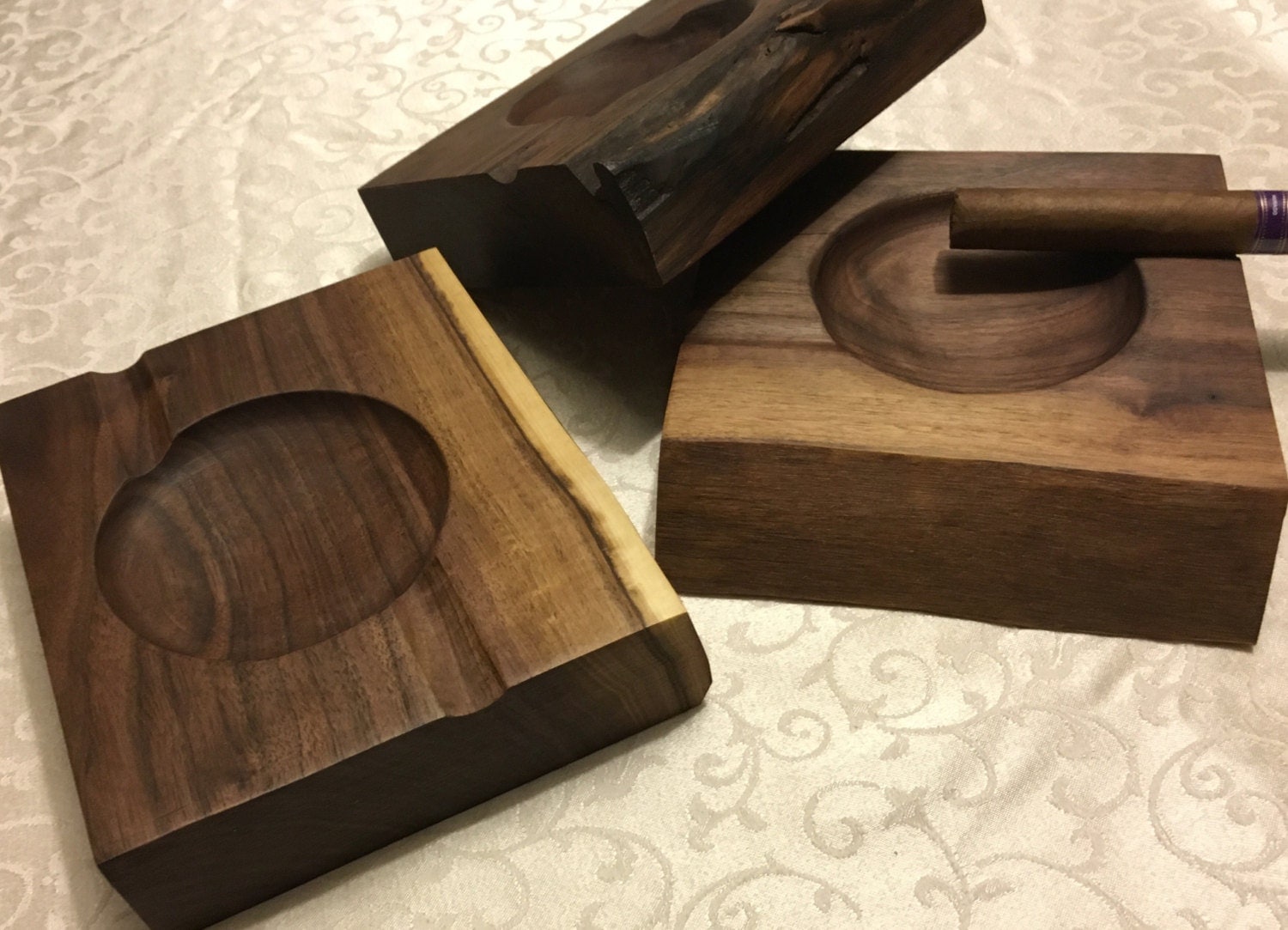 Handmade Wood Cigar Ashtray Walnut by on Etsy