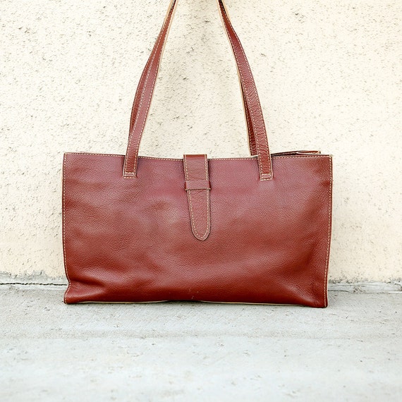 leather tote bag Italian leather bag women full by OrisDesigns
