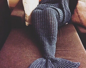 handcrafted crochet half-cocoon mermaid blanket