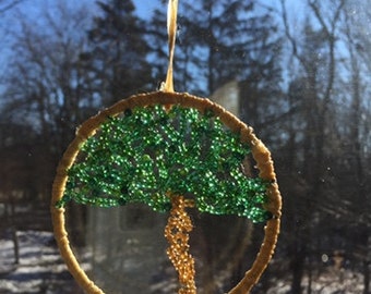 Items Similar To Snowman And Pine Tree Suncatcher Or Ornament On Etsy