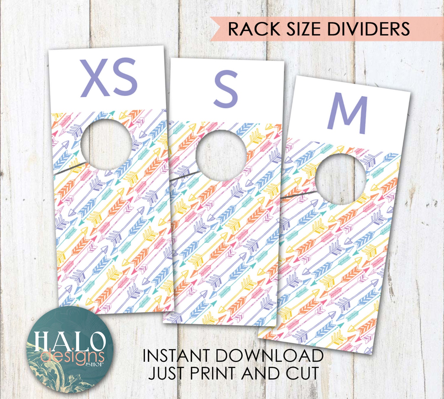 SIZE Rack Dividers ARROW Printable by on Etsy