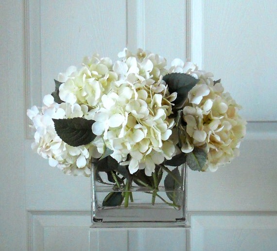 Large Silk White & Cream Hydrangea ArrangementFlower
