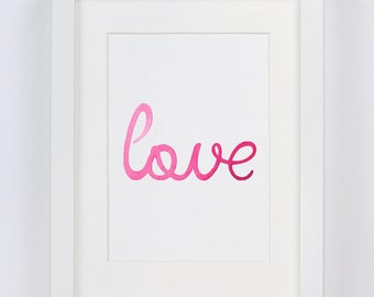 Items similar to Chloe Love, watercolour illustration, 29x29 cm print ...