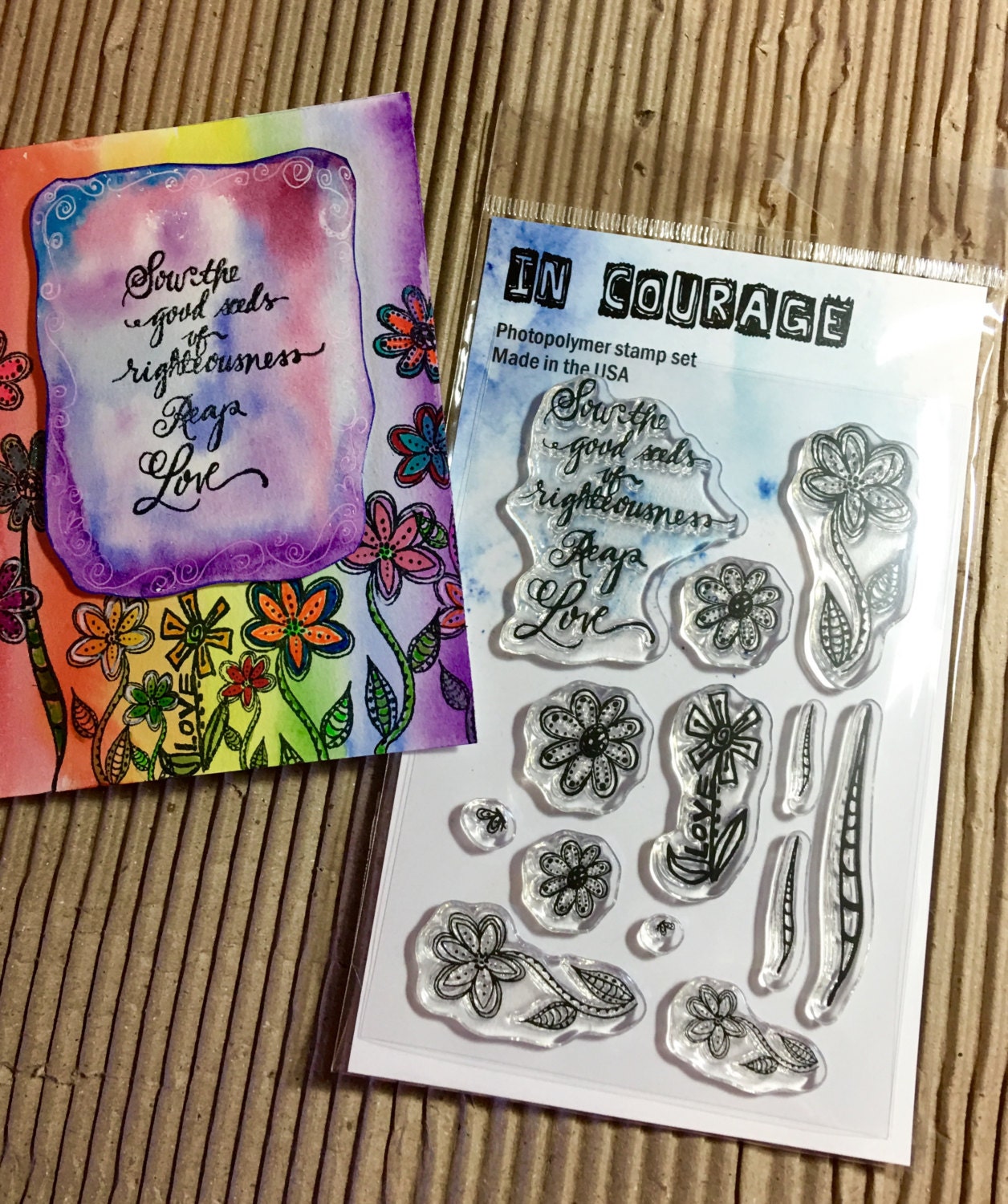 Clear Polymer Stamps Set Seeds. Perfect For Journaling or