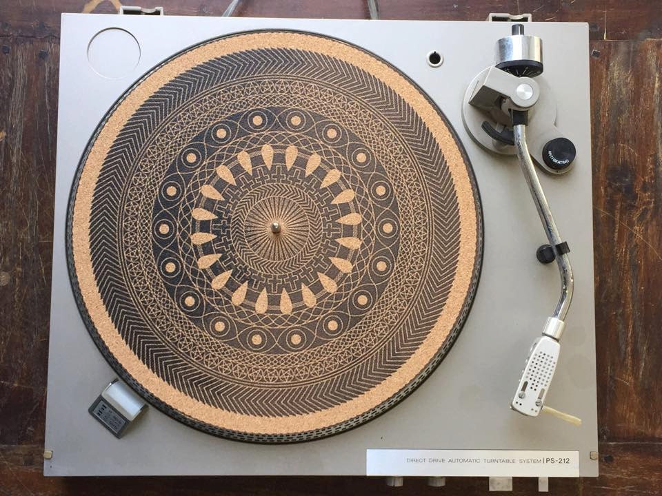 Turntable Slipmat Specially designed Cork. psychedelic