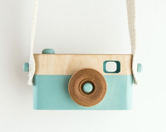 Wooden Toy Camera, Wooden Toys, Baby Birthday Gift, Toddler Birthday Gift, Light Blue