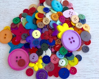 200 Colorful Mix Lots Buttons, Resin Mix Button, Candy Colors Button, Baby Button, Craft Buttons Mix Pack, DIY Craft Mix, Mix Pack Lot #42