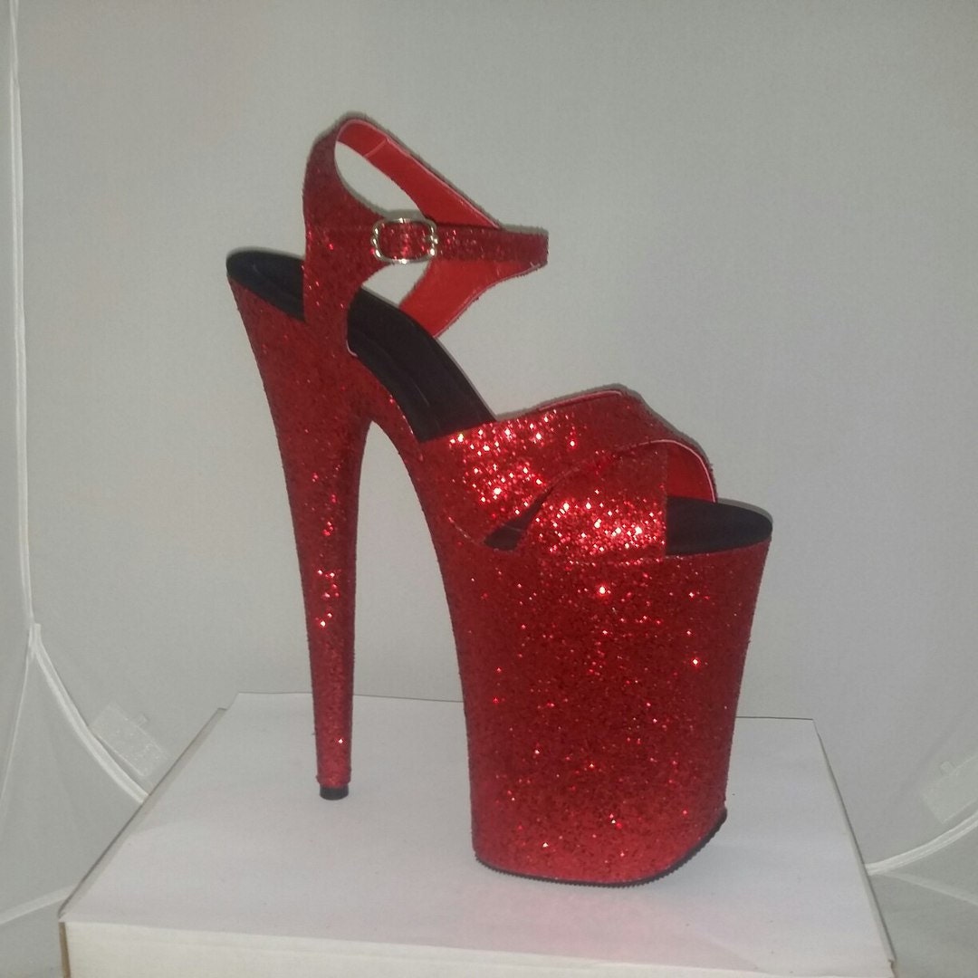 red pole dancing shoes