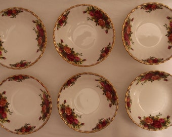 Six Royal Albert Old Country Roses Bowls/ Set of 6 Dessert Bowls / Fruit bowls / Cereal Bowls First Quality 1962-1970