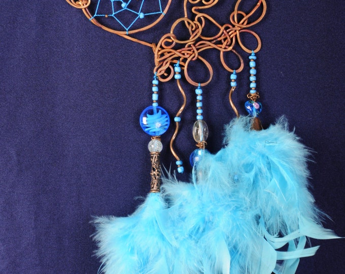 Dreamcatcher Valentine Blue 2 (dreamcatcher) blue dreamcatcher home decor gift idea copper dream catchers handmade gift