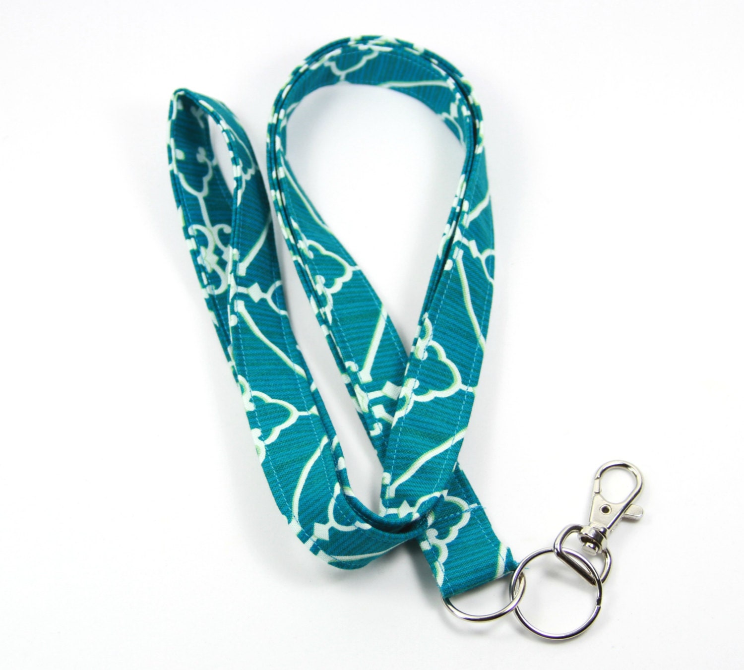TEAL Fabric lanyard Teal Badge Holder Teal Color Lanyard