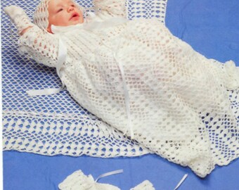 Crochet pattern Christening gown PDF Instant Download Nr.135