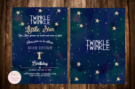 Twinkle Twinkle Little Star Birthday Invitation Twinkle