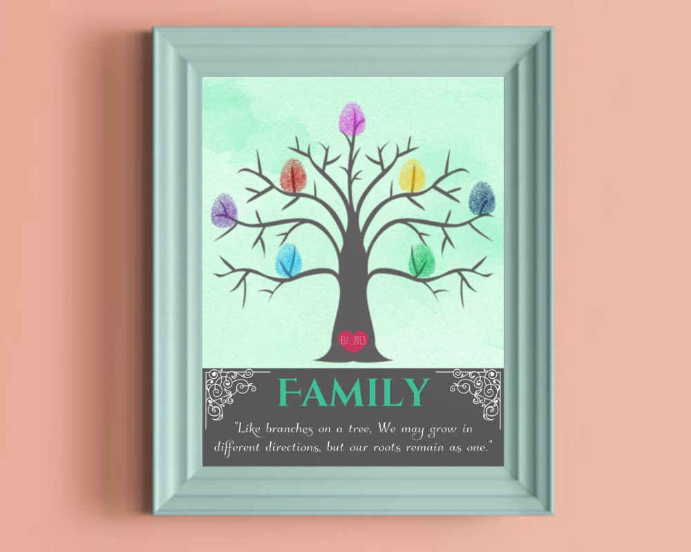 Fingerprint Tree Family Tree Family Fingerprint Tree Custom