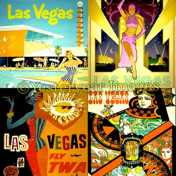 Vintage LAS VEGAS Travel Posters Printable Digital Images