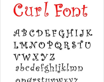 Curl Letters svg eps dxf png Cut file for Silhouette or Circuit- Curl Font Letters for cutting-Not a downloadable font-