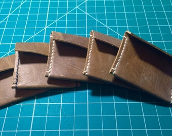 Soft supple Tan Leather EDC Lucky Piece/Coin/State Carry Pouch