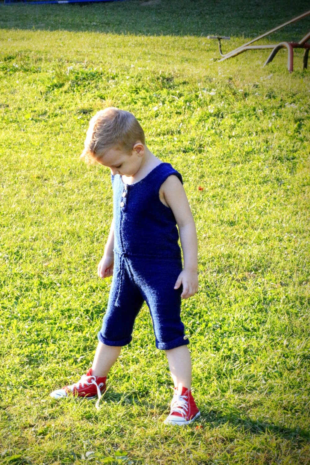 Navy boys overall. Summer kids overall. Nautic baby clothing.